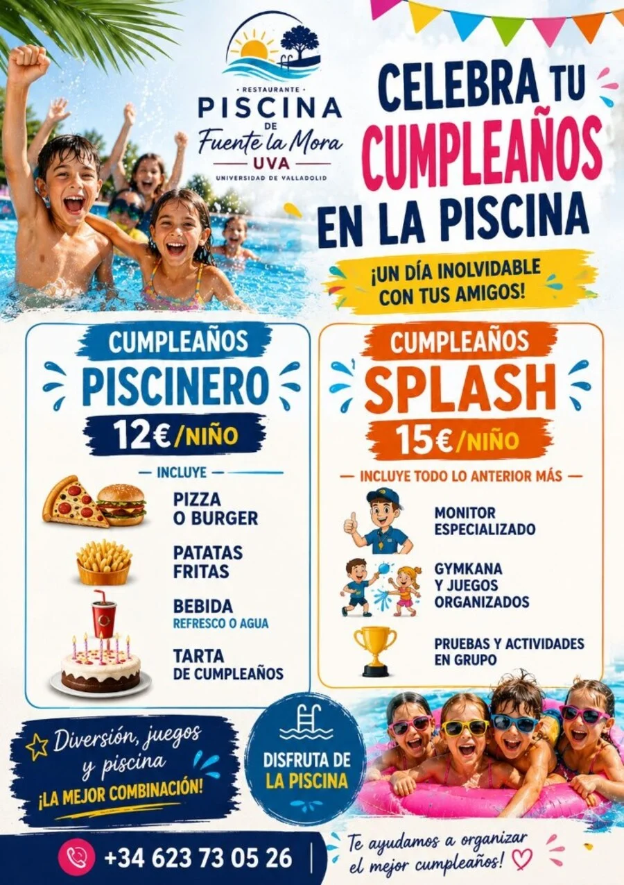 Packs Cumpleaños Piscinero y Splash en Fuente La Mora — 12€ y 15€ por niño